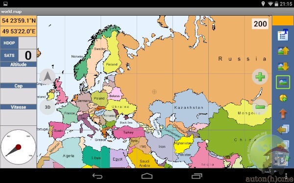 La carte de base "World Map" dans Ozi